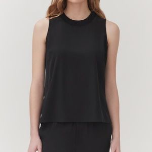 Cuyana washable silk muscle tank black XS